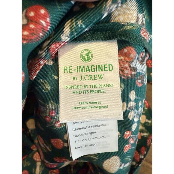 J.Crew Collection Silk-Twill Ruffle-Collar Top in Mushroom Floral Size XS NWT - Picture 6 of 9